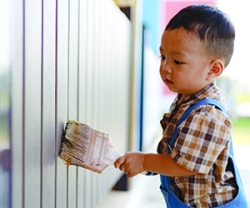 Asia toddler boy kid playing outdoor