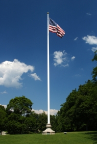 flagpole in field