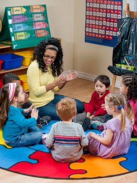 Singing and Clapping During Circle Time