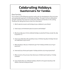 Holiday Questionnaire