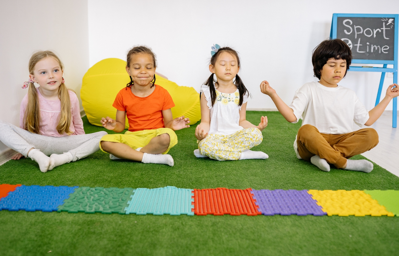 Children engaging in an emotional regulation exercise together
